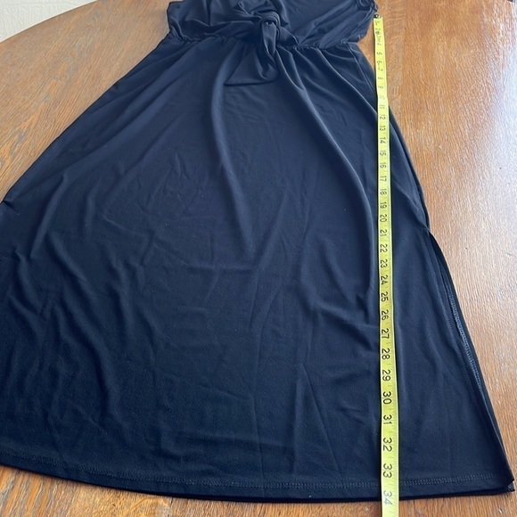 NWT Adyson Parker Tie-Waist Midi Knotted Sash Sheath Black Dress XS - Picture 9 of 14